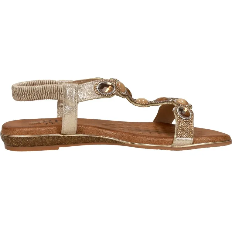 Sub55 platte sandalen goudkleur