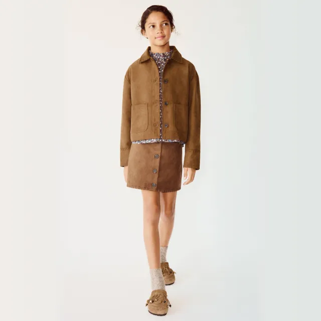 Mango Kids suède jas - bruin