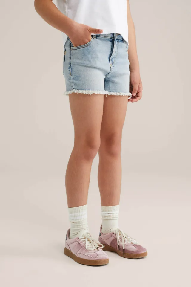 WE Fashion Blue Ridge slim denim short lichtblauw, foto 3
