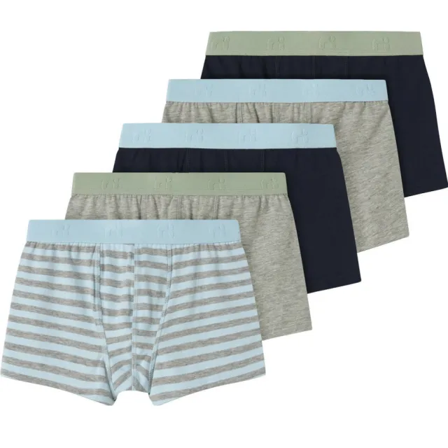 NAME IT boxershort lichtblauw grijs donkerblauw 5-pack, foto 2