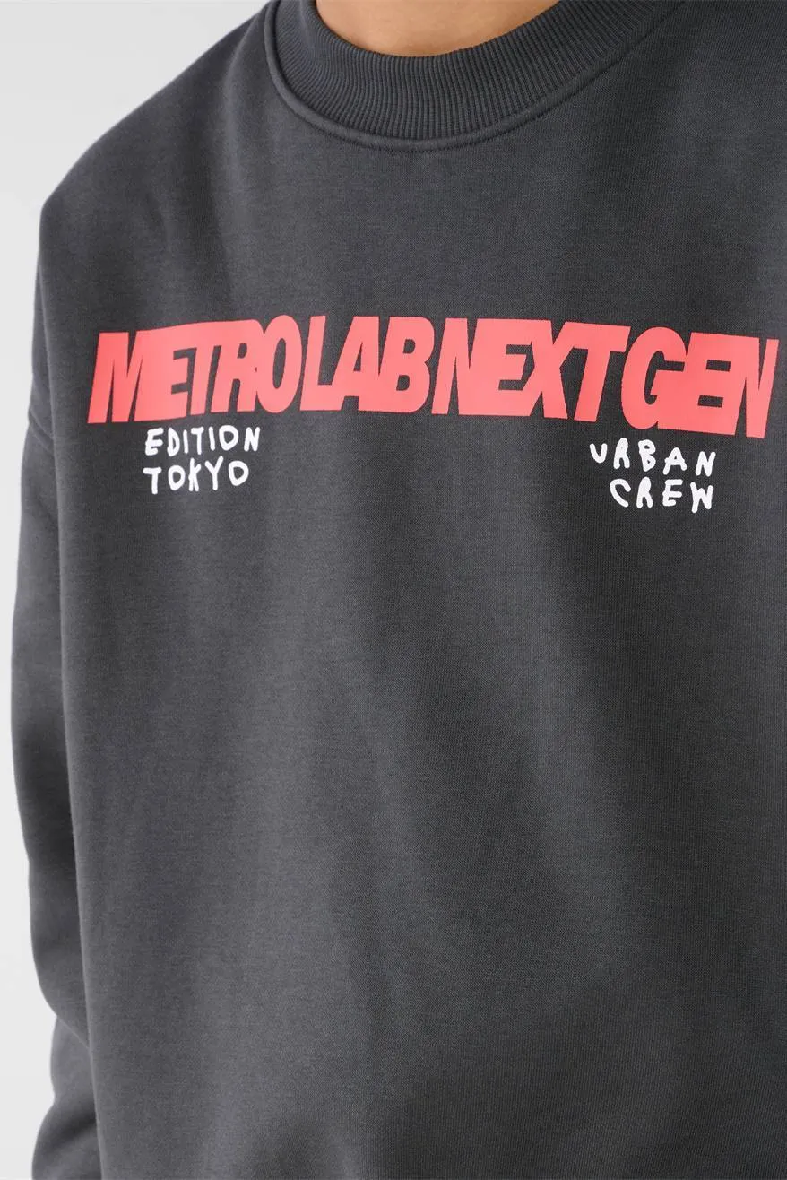 Shoeby sweater met tekst - donkergrijs/rood, foto 7