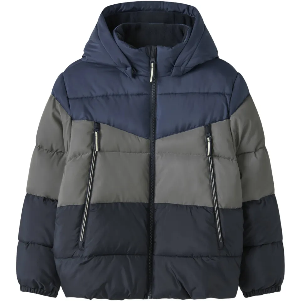 NAME IT winterjas donkerblauw grijs, foto 2