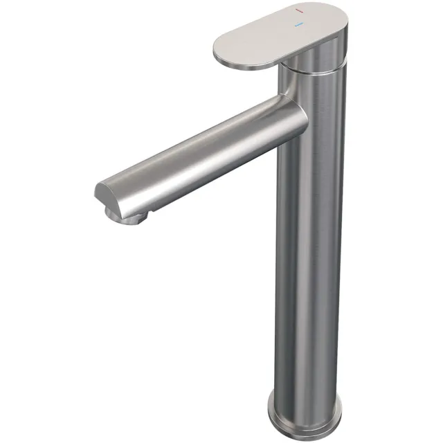 Brauer Wastafelmengkraan Brauer Brushed Edition Coldstart Opbouw Hoog Platte Hendel Geborsteld RVS PVD