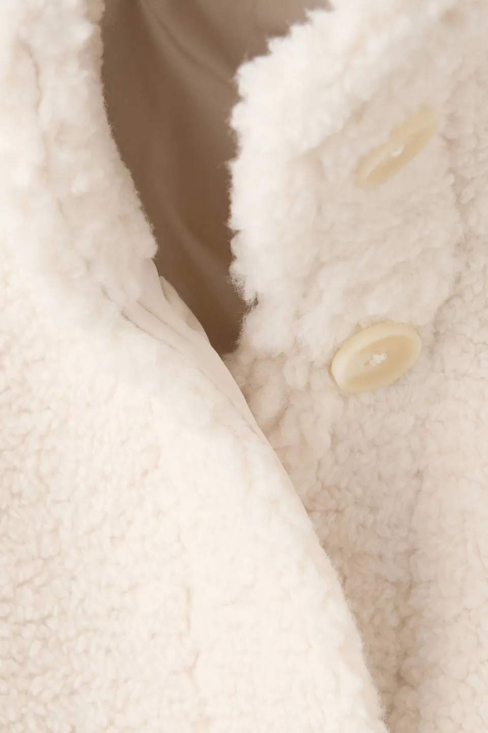 Mango teddy winterjas lichtbeige, foto 4
