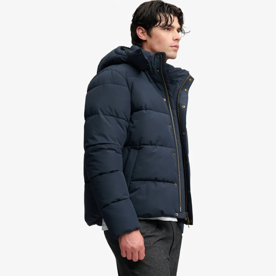 Superdry Premium Hood Puffer pufferjas donkerblauw eclipse navy, foto 6