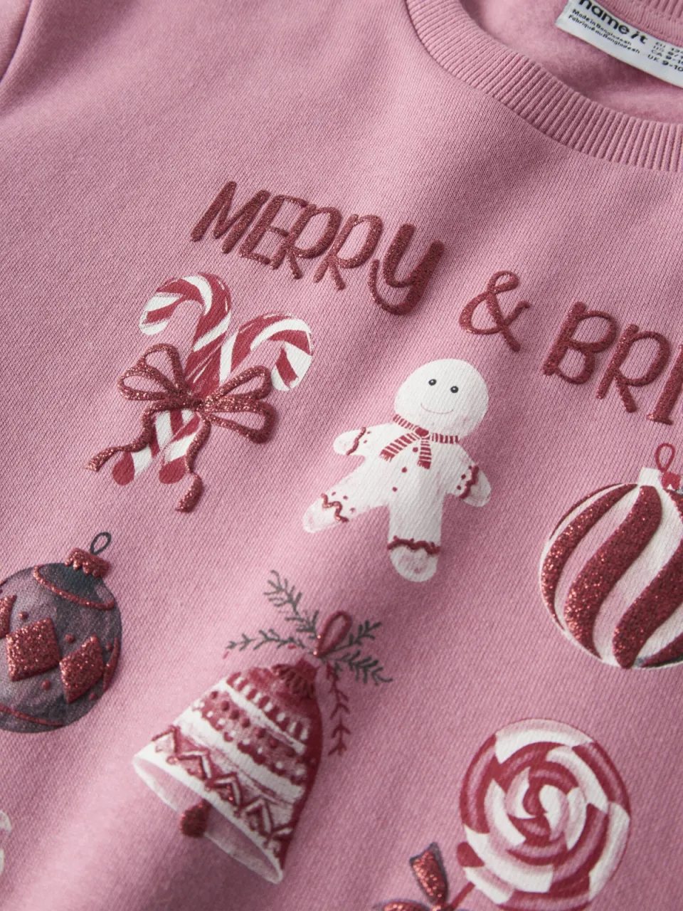 NAME IT KIDS rechtvallende sweater met print - roze, foto 7