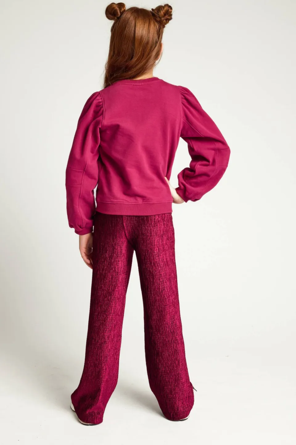 LOOXS little rechtvallende sweater met tekst - donkerrood, foto 6