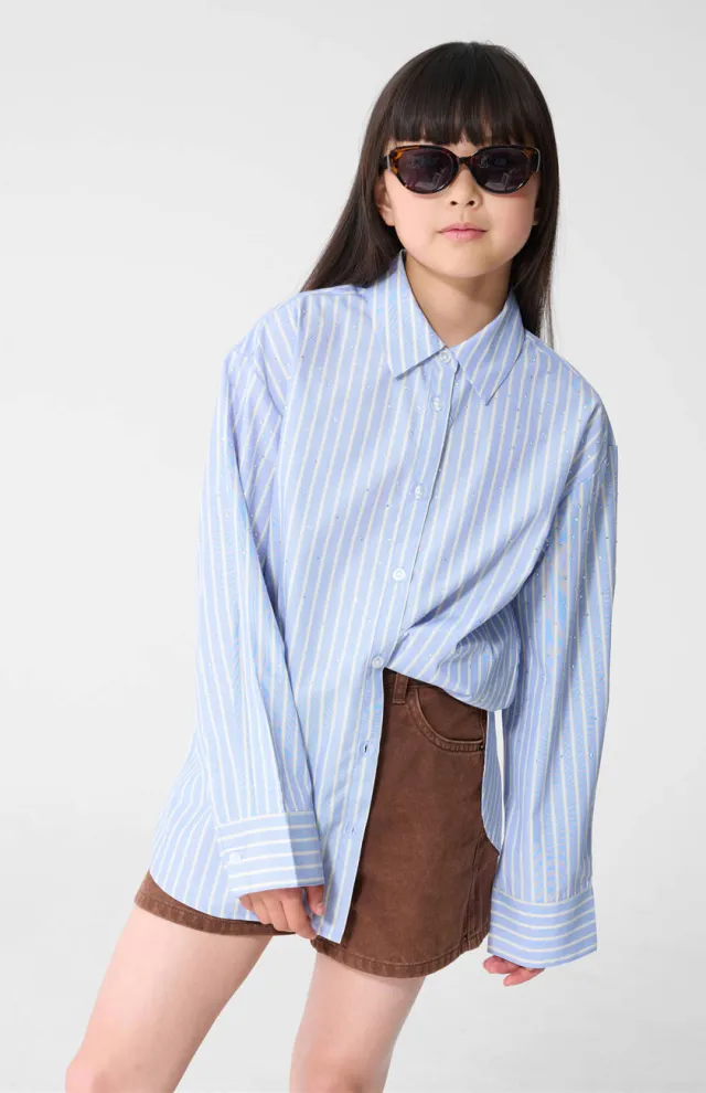 Shoeby gestreepte blouse lichtblauw