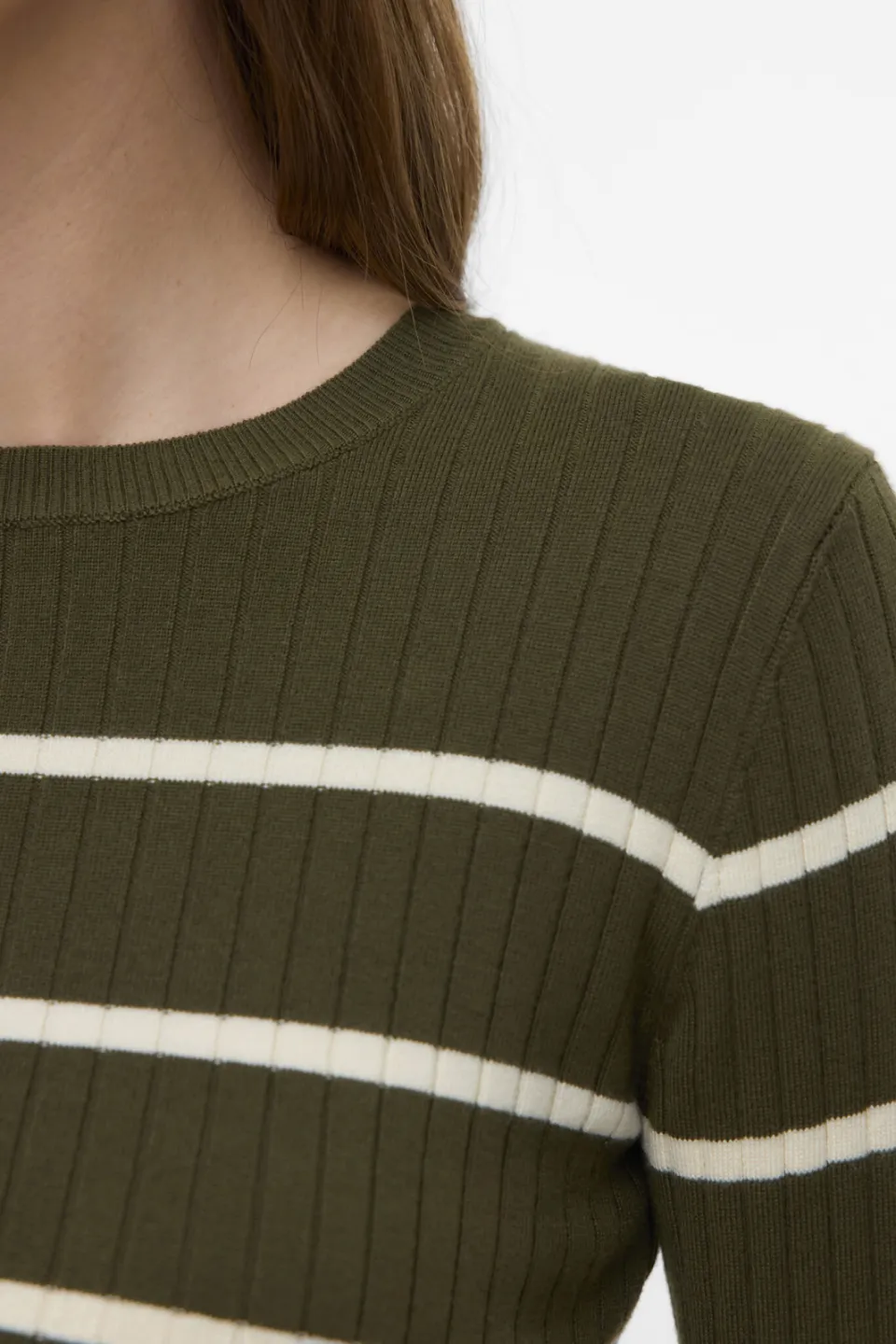 Mamalicious zwangerschaps gestreepte cropped top groen, foto 3