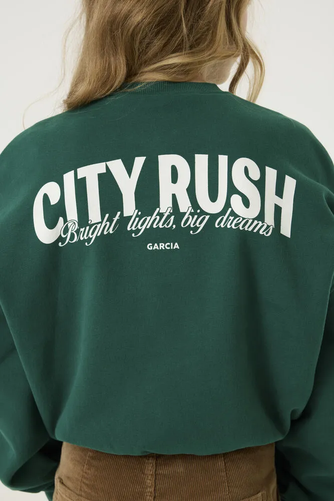 Garcia boxy sweater met backprint - groen, foto 5