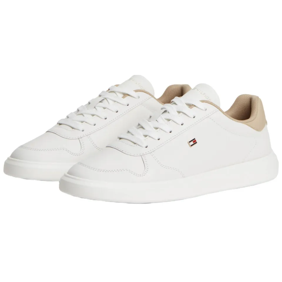 Tommy Hilfiger leren sneakers - wit/beige, foto 4