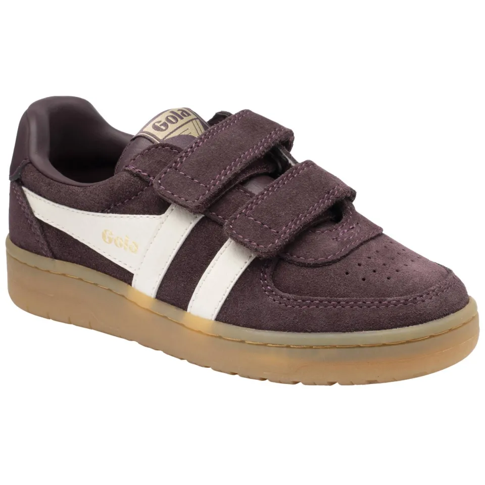 Gola Hawk Strap leren sneakers donkerpaars aubergine, foto 5