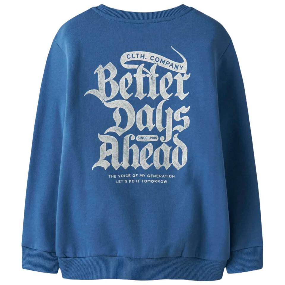 NAME IT KIDS sweater met backprint blauw, foto 2