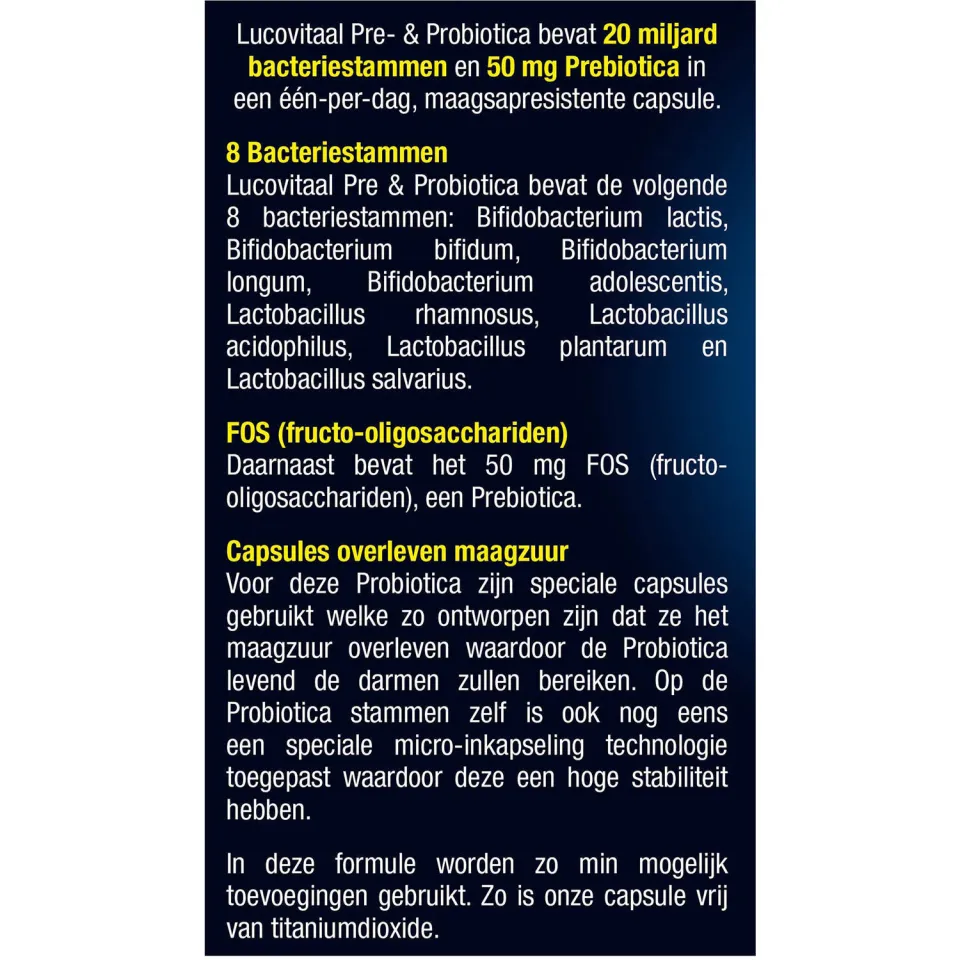 Lucovitaal Pre & Probiotica - 30 capsules, foto 4