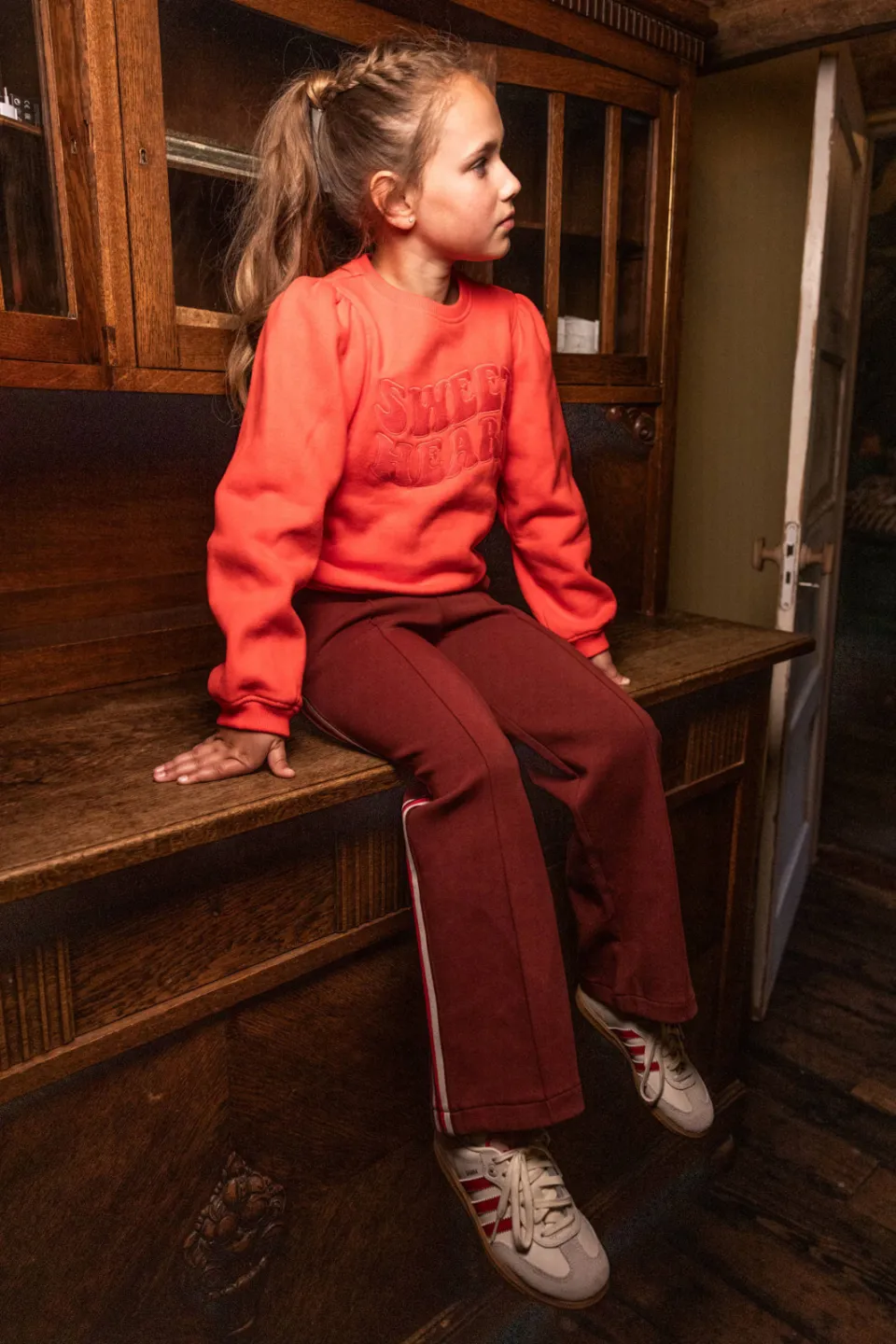 LOOXS little rechtvallende sweater met tekst - rood, foto 5