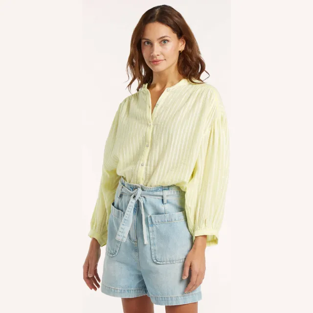 Circle Of Trust gestreepte blouse lichtgeel