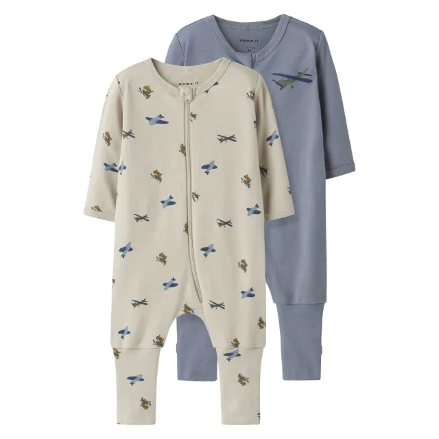NAME IT BABY NBMNIGHTSUIT pyjama beige blauw, foto 2