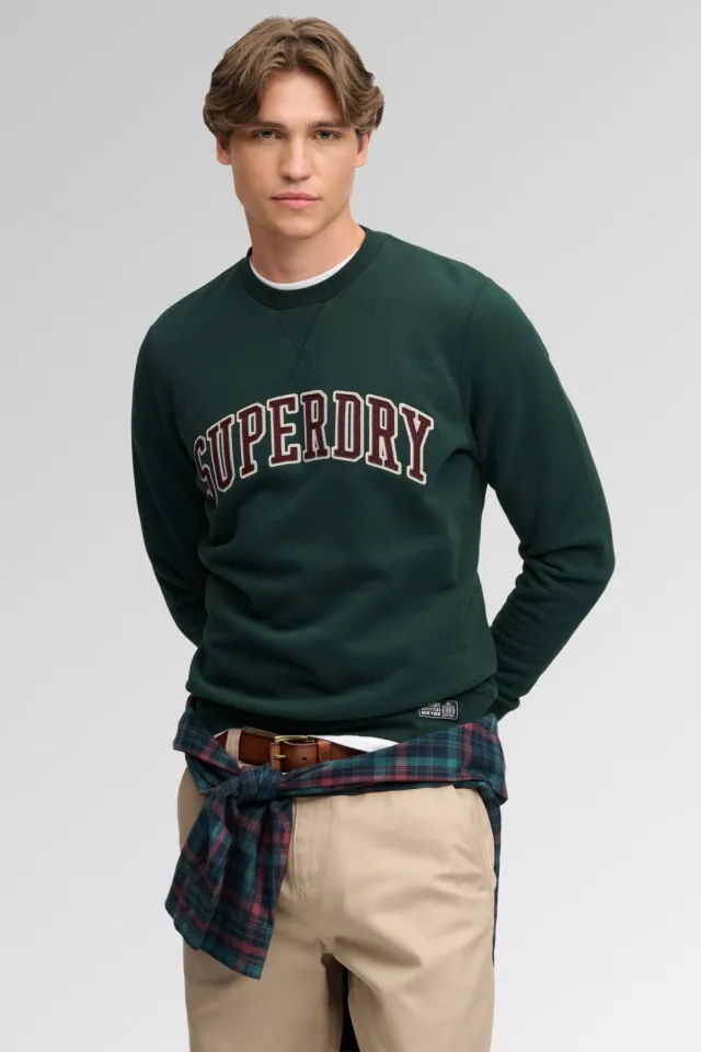 Superdry relaxed fit sweater met logo - groen