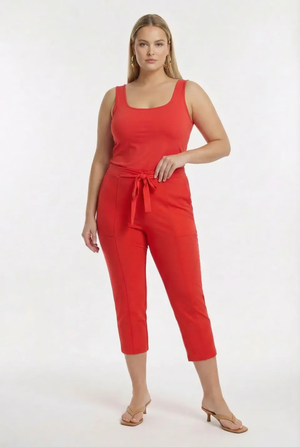 Yoek Capri broek rood, foto 2