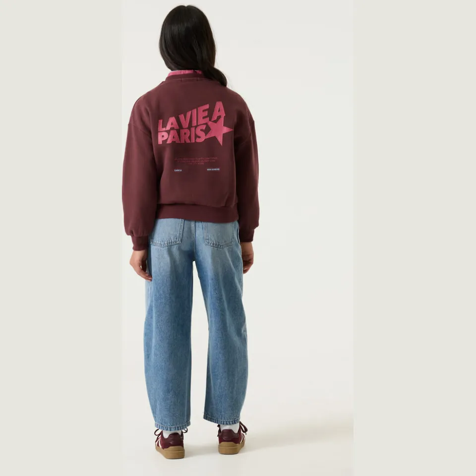 Garcia rechtvallende sweater met backprint - donkerrood, foto 3