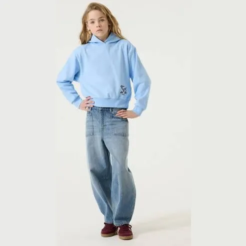 Garcia oversized hoodie met borduursels en backprint - lichtblauw, foto 3