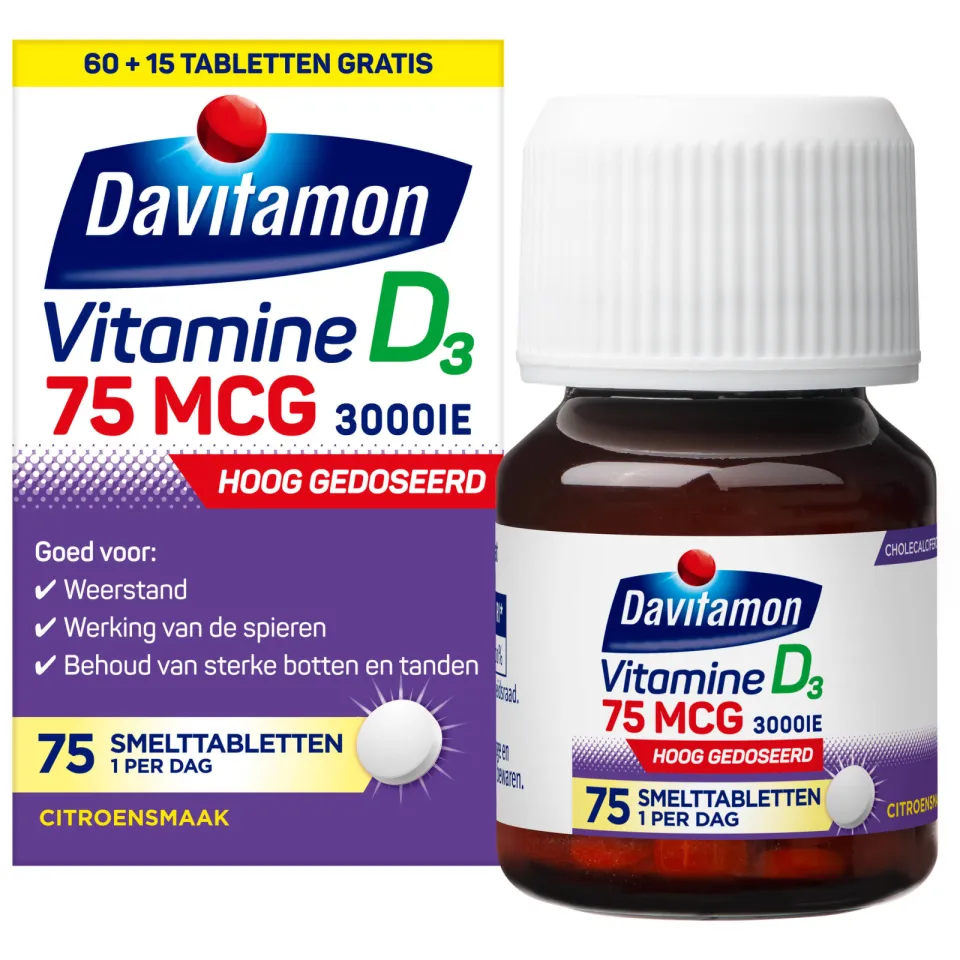 Davitamon vitamine D3 75 mcg smelttabletten, foto 3