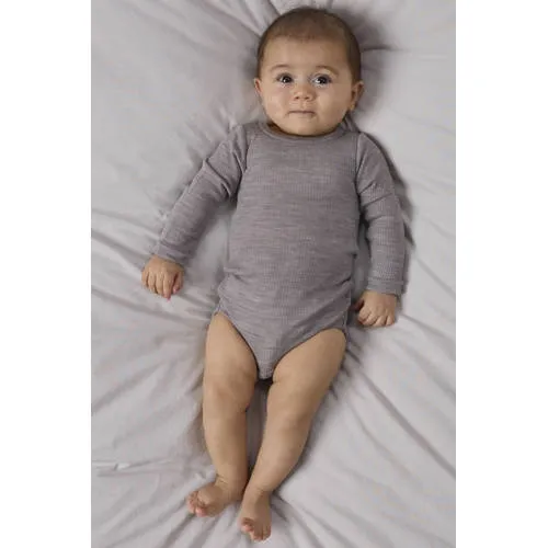 NAME IT BABY wollen gemêleerde romper - grijs, foto 5