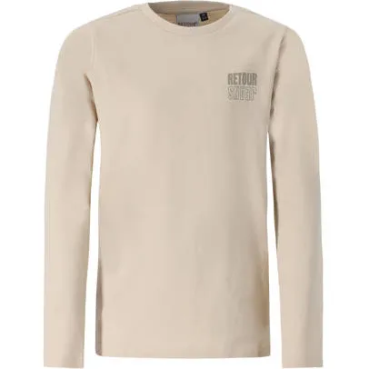 Retour Jeans rechtvallende longsleeve met backprint beige