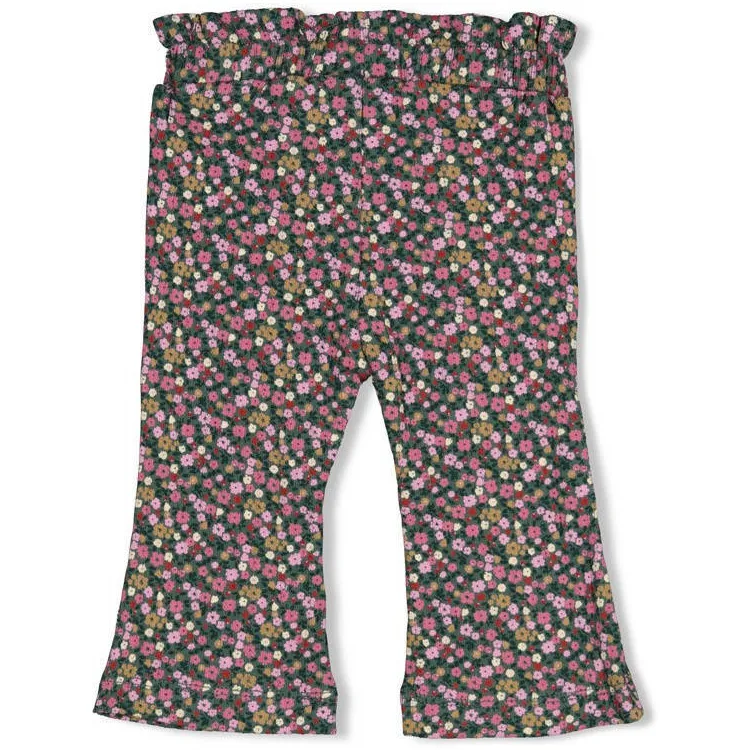 Feetje Afternoon Tea flared broek groen Groen/lila/berry