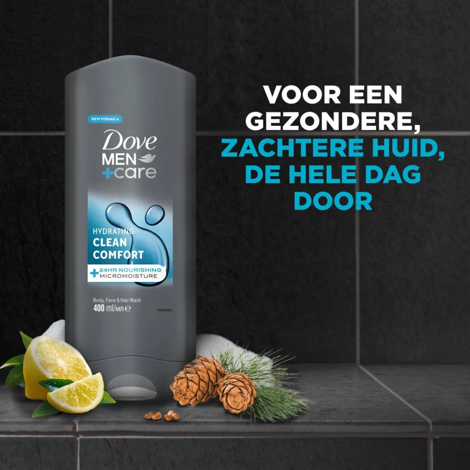Dove Men+Care Clean Comfort 3-in-1 douchegel 6 x 400 ml, foto 5