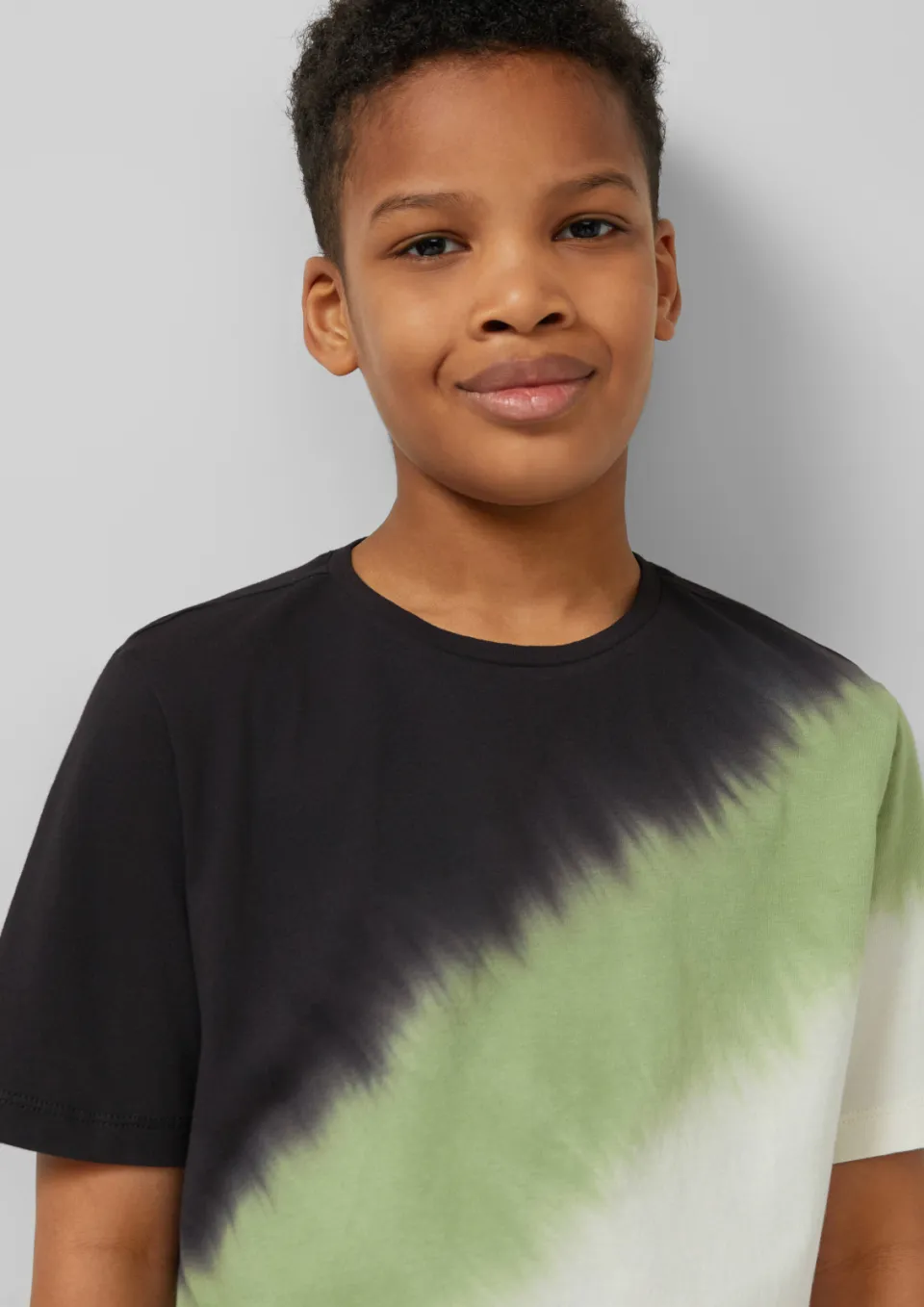 s.Oliver T-shirt zwart met groen en ecru, foto 6