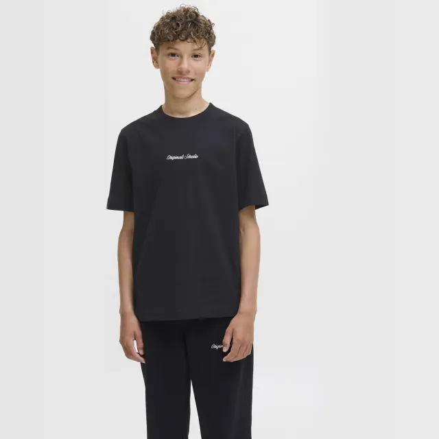 Jack & Jones Junior t-shirt zwart met tekstprint