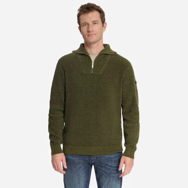 No Excess regular fit gemêleerde trui - donkergroen Moss