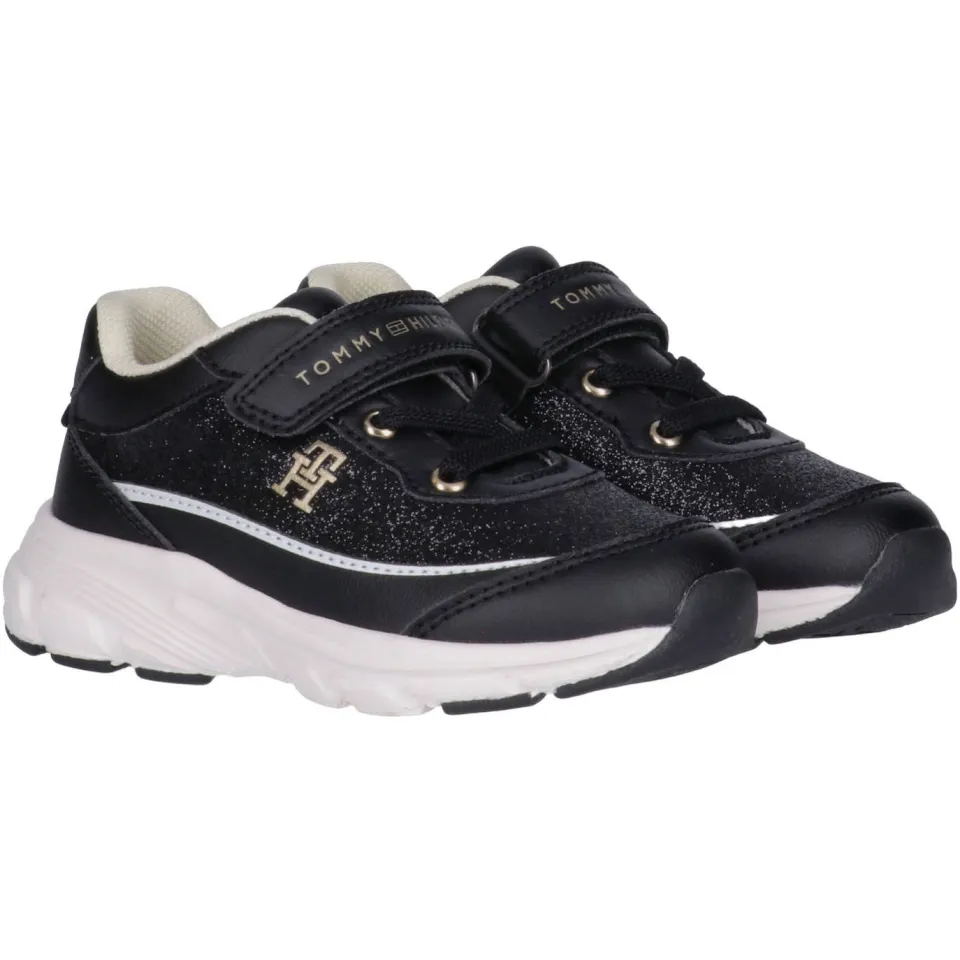 Tommy Hilfiger sneakers met glitters - zwart, foto 2