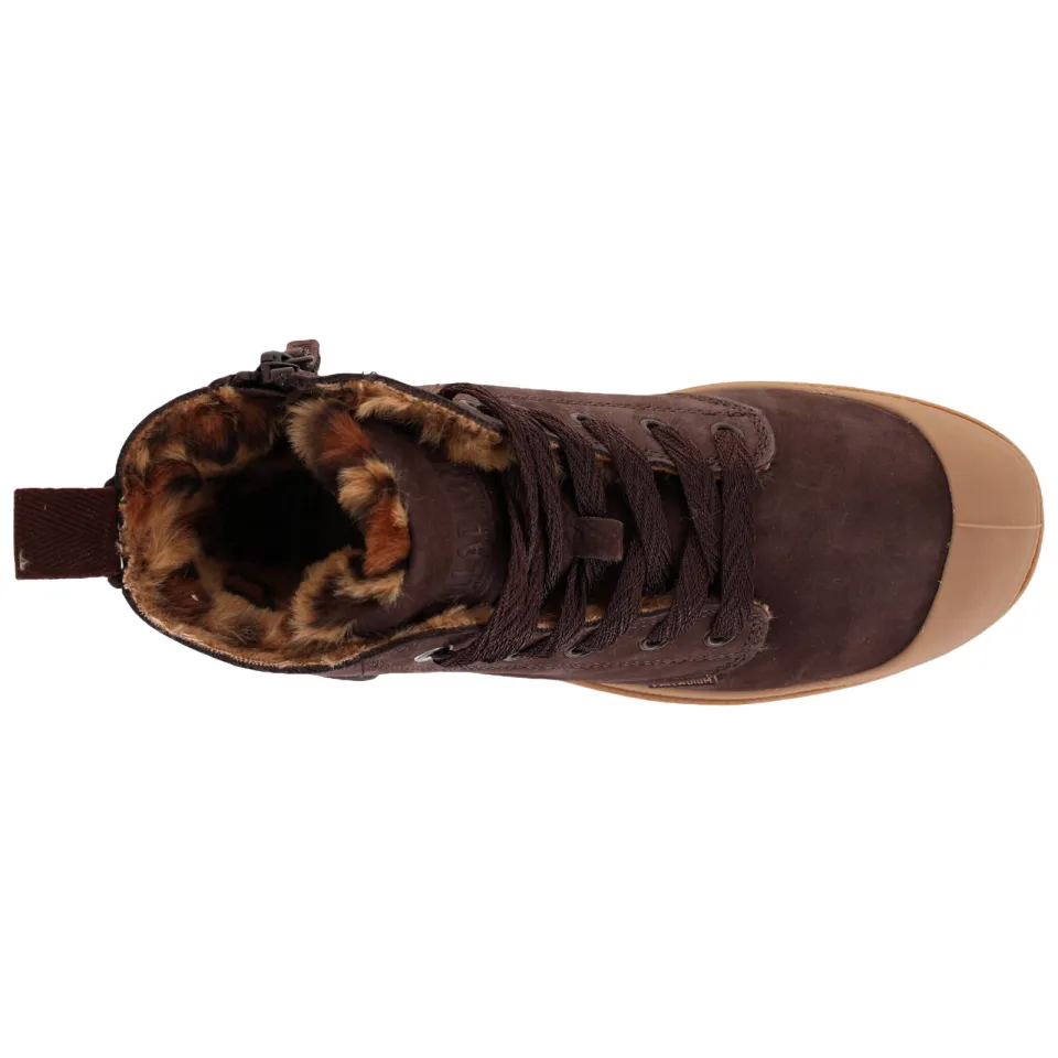 Palladium PAMPA HI ZIP WL WILD leren sneakers met profielzool - donkerbruin, foto 3