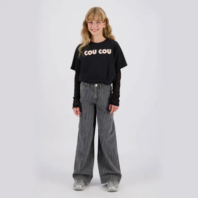 Raizzed Monaco Zebra high waist wide leg jeans - grijs Light Grey Stone
