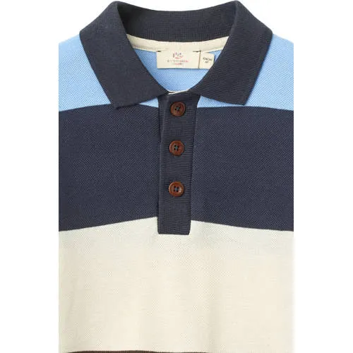 Copenhagen Colors gestreepte polo - bruin/blauw/ecru, foto 4