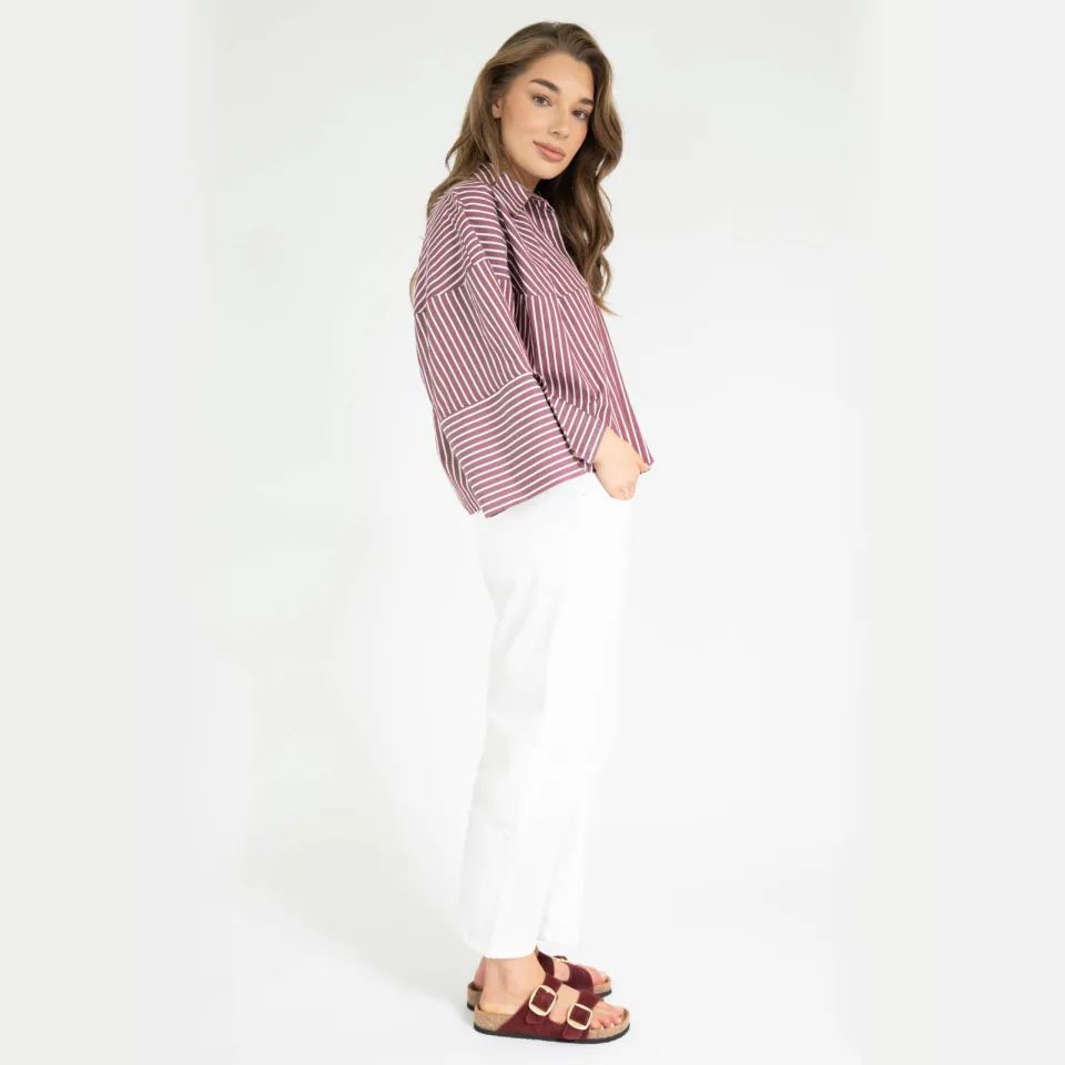 Est'seven Varissa blouse donkerrood bordeaux, foto 3