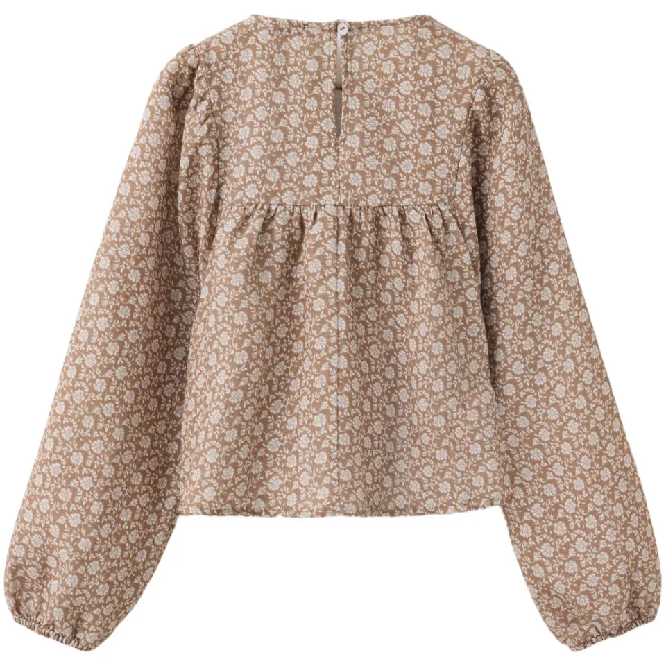 Mango Kids gebloemde blousetop lichtbeige, foto 2