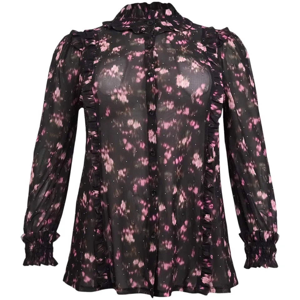 Yoek Blouse Rosy zwart, foto 3