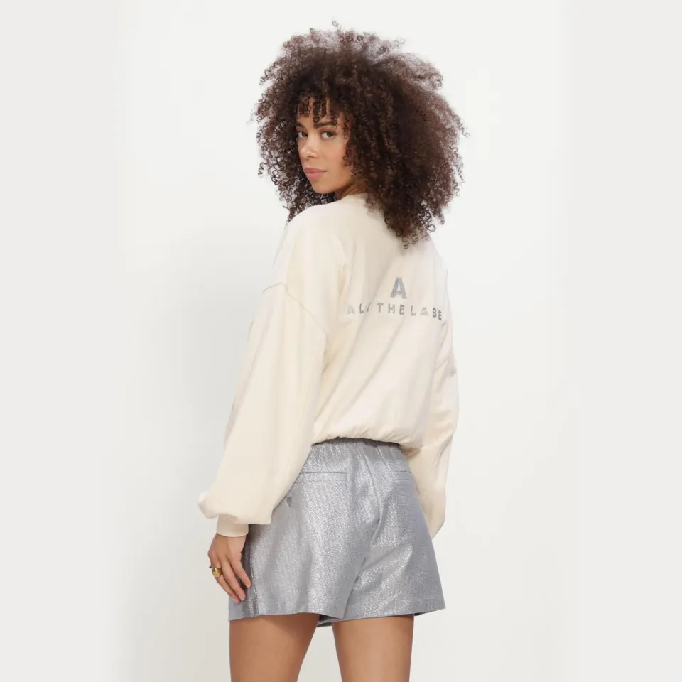 Alix The Label katoenen trui met logo - crème, foto 3
