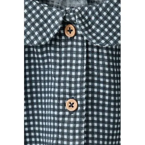 Mango Kids geruit overhemd - donkerblauw/wit, foto 5