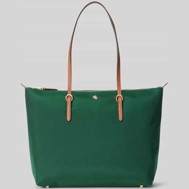 Lauren Ralph Lauren Handtas in de hand met logodetail model 'KEATON' groen