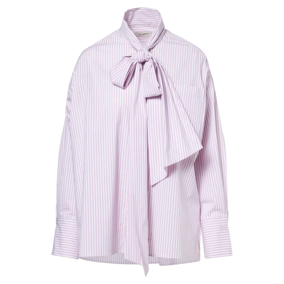 Beaumont gestreepte blouse lichtroze/ecru, foto 2
