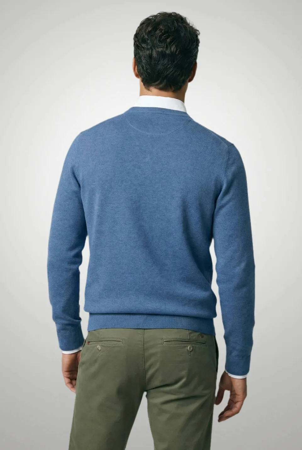 McGregor katoenen regular fit gebreide trui - vintage blue, foto 4