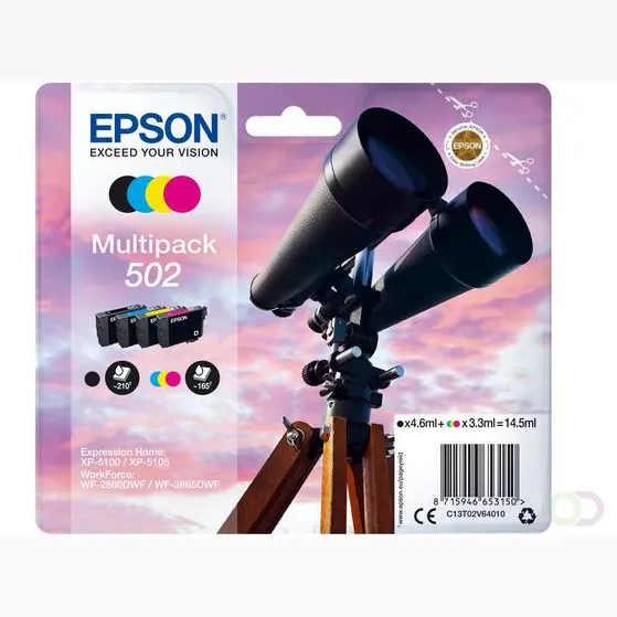 Epson 502, Multipack (Verrekijker) zwart + kleur
