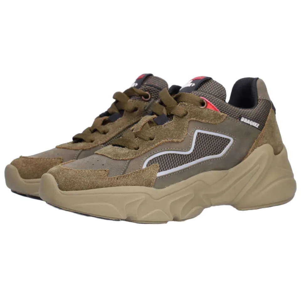 Braqeez leren sneakers - groen, foto 3
