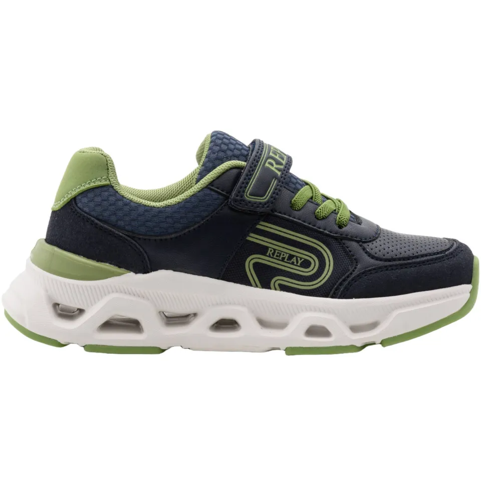 Replay sneakers - blauw/groen Jongens Imitatieleer blauw /groen