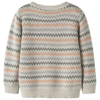 NAME IT MINI katoenen gebreide trui met print - beige All over print, foto 2