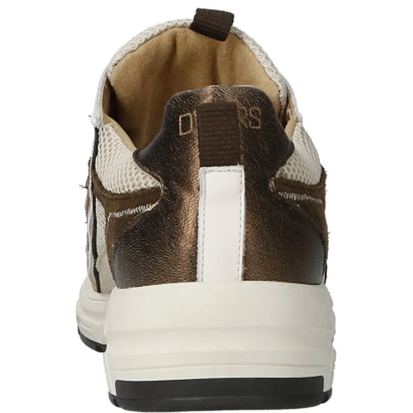 DWRS Neya leren sneakers - beige/donkerbruin, foto 6
